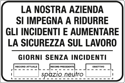 5642J - Obiettivo sicurezza : giorni senza incidenti con spazio scrivibile