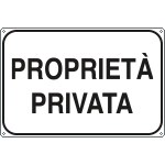 5655J - Cartello alluminio Proprieta' privata