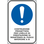 5690Y - Cartello Costruzione progettata perm livello di prestazione...
