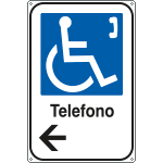 5693X - Cartello alluminio informazione Telefono disabili
