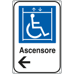 5695X - Cartello alluminio informazione Ascensore disabili