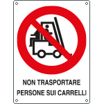 621901K - Cartello divieto non trasportare persone