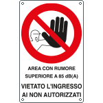 631201Y - Cartello zona con livello sonoro superiore 85 dBA.