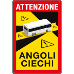 66004S - etichetta autoadesiva angoli ciechi per autobus in italiano