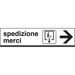 6802D - Cartello alluminio spedizione MERCI destra