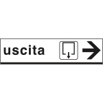 6805D - Cartello alluminio USCITA destra