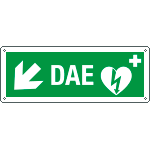 720907K - Cartell. all. "DAE Freccia Giu'/Sinistra"