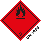 8204L - etichetta 100x120 FLAMMABLE UN 1993