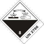 8208L - etichetta 100x120 CORROSIVE UN 2796