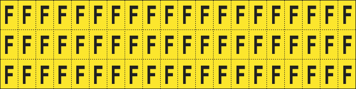 900F - Foglio n.60 etichette adesive G/N lettera F
