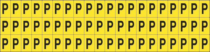 900P - Foglio n.60 etichette adesive G/N lettera P