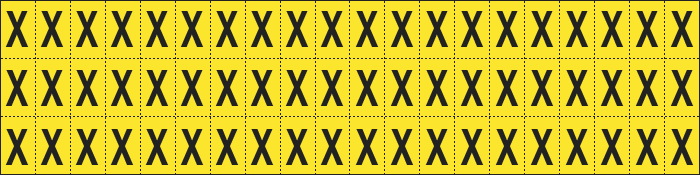 900X - Foglio n.60 etichette adesive G/N lettera X