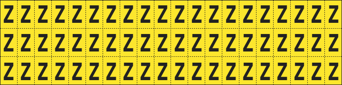 900Z - Foglio n.60 etichette adesive G/N lettera Z