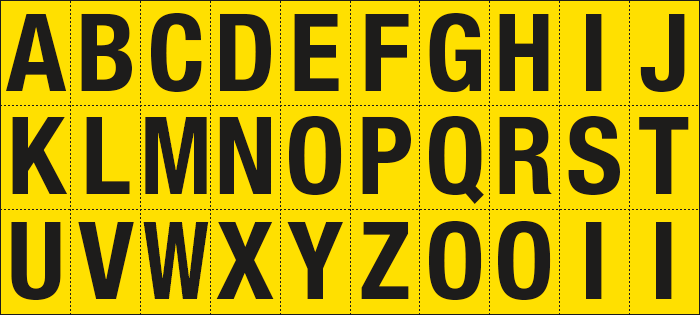 902AZ - Foglio n.30 etichette adesive G/N lett.da A a Z
