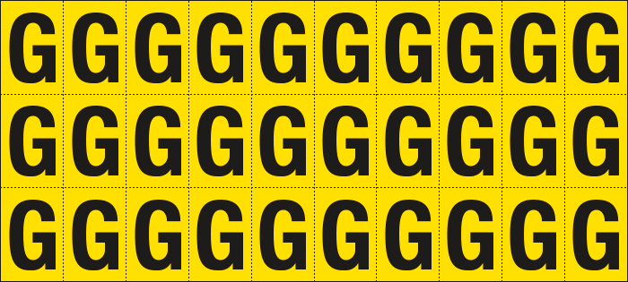 902G - Foglio n.30 etichette adesive G/N lettera G