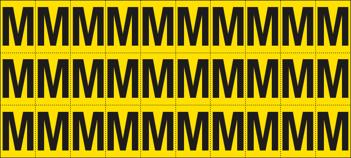 902M - Foglio n.30 etichette adesive G/N lettera M