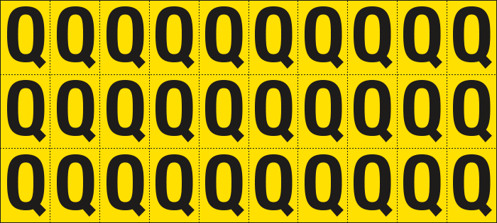 902Q - Foglio n.30 etichette adesive G/N lettera Q