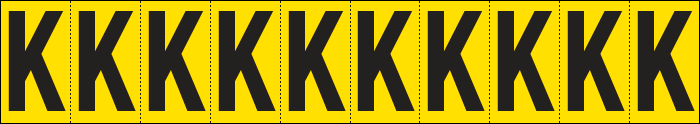 904K - Foglio n.10 etichette adesive G/N lettera K