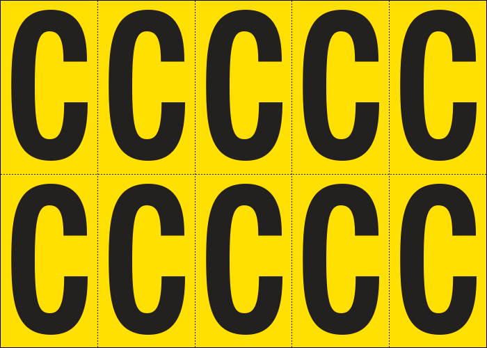 905C - Foglio n.10 etichette adesive G/N lettera C