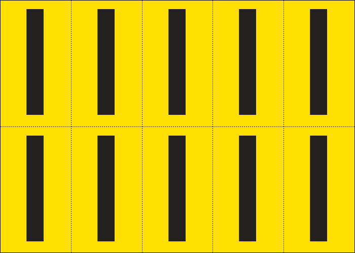 905I - Foglio n.10 etichette adesive G/N lettera I