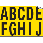 906AJ - Foglio n.10 etichette adesive G/N lett.da A a J