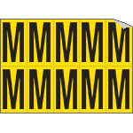 906M - Foglio n.10 etichette adesive G/N lettera M