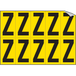 906Z - Foglio n.10 etichette adesive G/N lettera Z