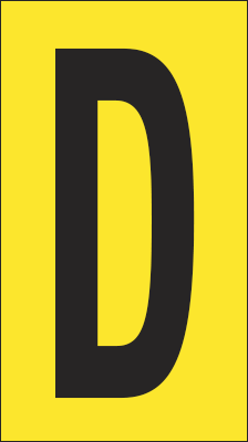 907D - Foglio n.1 etichette adesive G/N lettera D