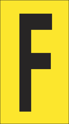 907F - Foglio n.1 etichette adesive G/N lettera F