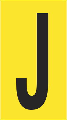 907J - Foglio n.1 etichette adesive G/N lettera J