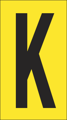 907K - Foglio n.1 etichette adesive G/N lettera K