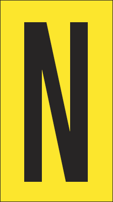 907N - Foglio n.1 etichette adesive G/N lettera N