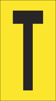 907T - Foglio n.1 etichette adesive G/N lettera T