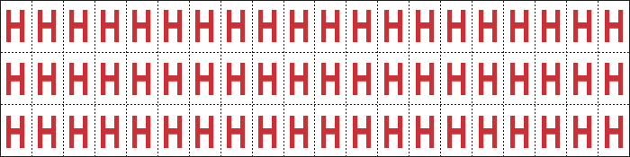 910H - Foglio n.60 etichette adesive B/R lettera H
