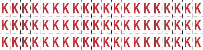 910K - Foglio n.60 etichette adesive B/R lettera K