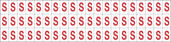 910S - Foglio n.60 etichette adesive B/R lettera S