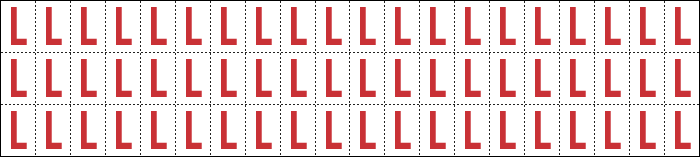 911L - Foglio n.60 etichette adesive B/R lettera L