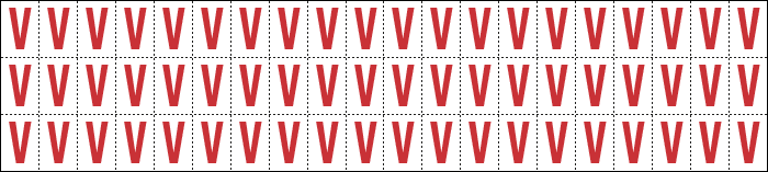 911V - Foglio n.60 etichette adesive B/R lettera V