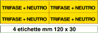 9127B - Foglio n. 4 etichette adesive TRIFASE+NEUTRO