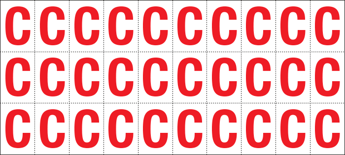 912C - Foglio n.30 etichette adesive B.R lettera C
