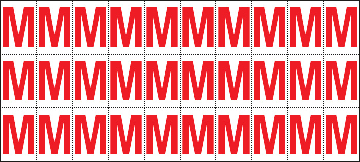 912M - Foglio n.30 etichette adesive B/R lettera M