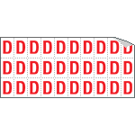 913D - Foglio n.30 etichette adesive B/R lettera D
