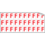 913F - Foglio n.30 etichette adesive B/R lettera F