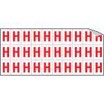 913H - Foglio n.30 etichette adesive B/R lettera H