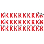 913K - Foglio n.30 etichette adesive B/R lettera K