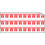 913W - Foglio n.30 etichette adesive B/R lettera W