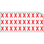913X - Foglio n.30 etichette adesive B/R lettera X