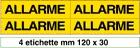 9143B - Foglio n. 4 etichette adesive ALLARME