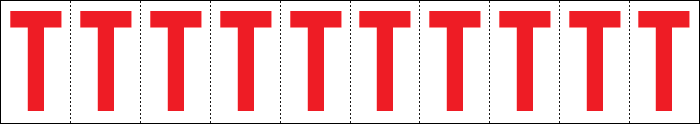 914T - Foglio n.10 etichette adesive B/R lettera T