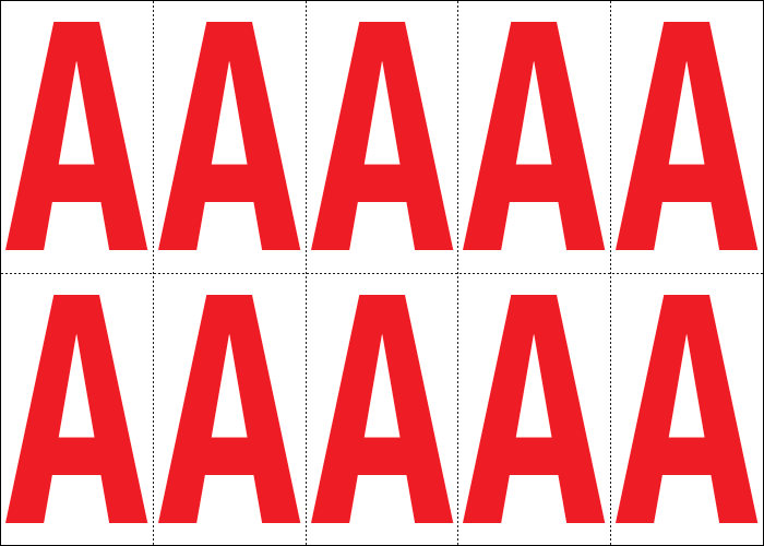 915A - Foglio n.10 etichette adesive B/R lettera A